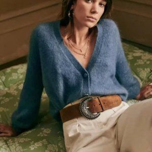 Sezane Mia Cardigan in Parisian Blue